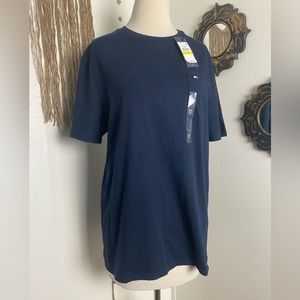 NWT Tommy Hilfiger short sleeve t-shirt dark blue stretch spring summer top M